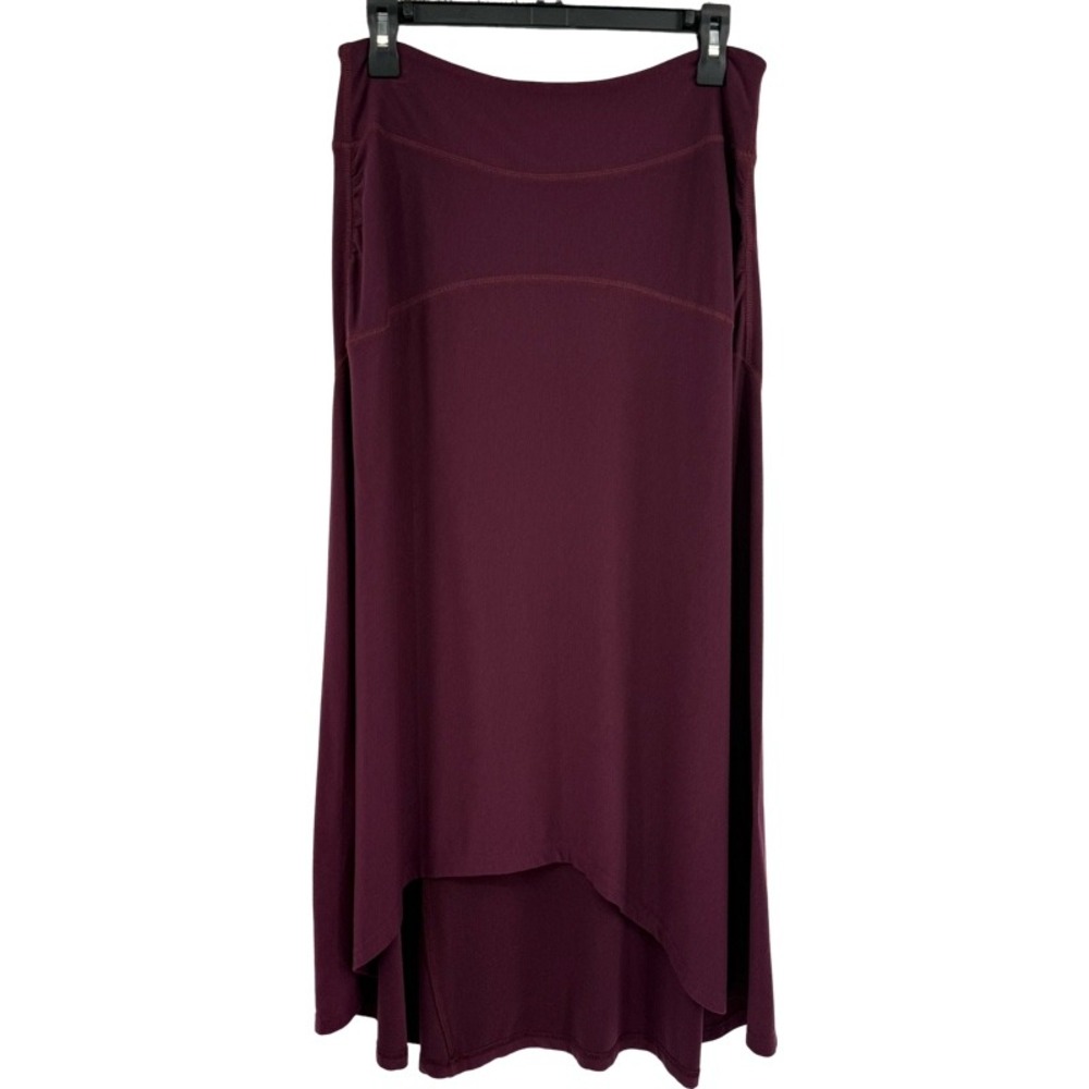 ATHLETA Medium‎ Petite High Low Maxi Skirt Purple Tencel Blend Athleisure